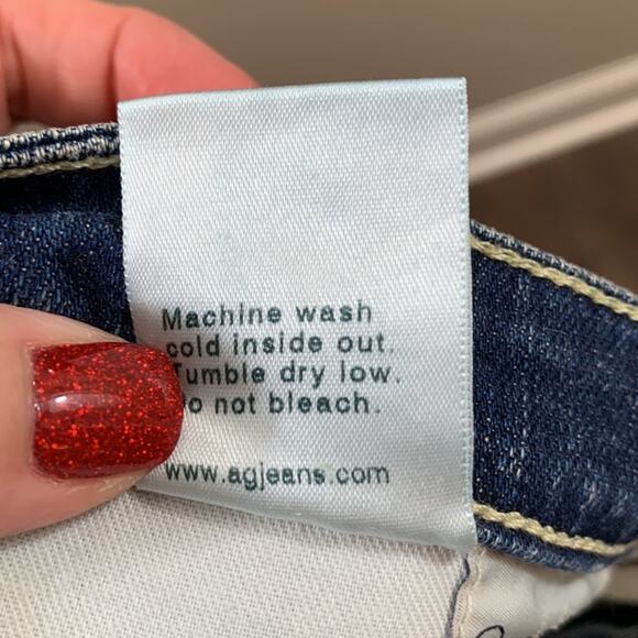 AG Adriano Goldschmied Stilt Roll-up Cigarette Roll-up Ripped/Plaid Jeans - Picture 9 of 13